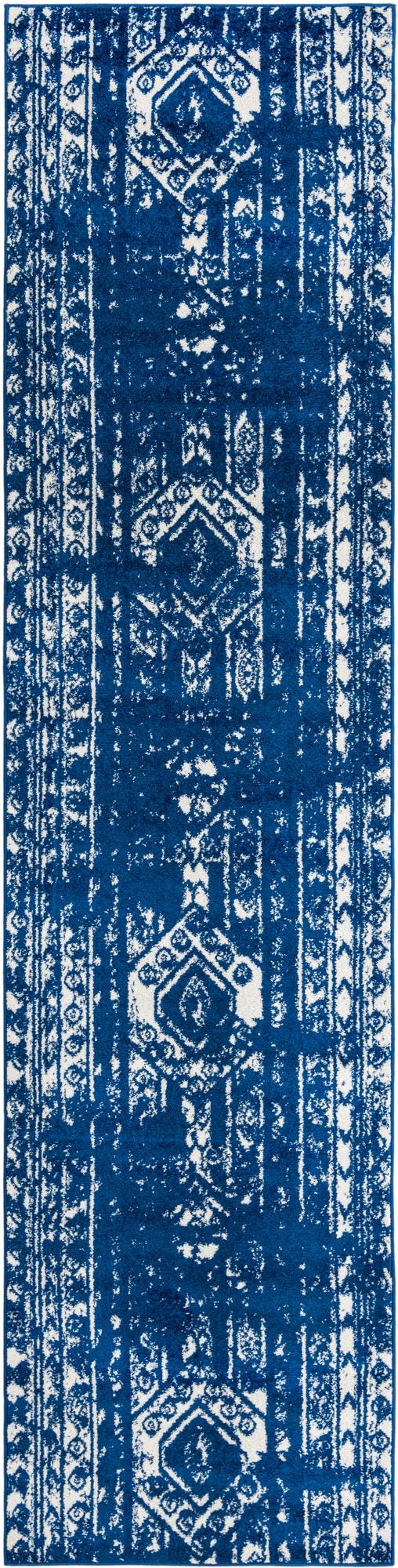 3' x 14' Blue Runner Rug