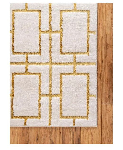 Glam White & Gold Rug — 10' × 14'