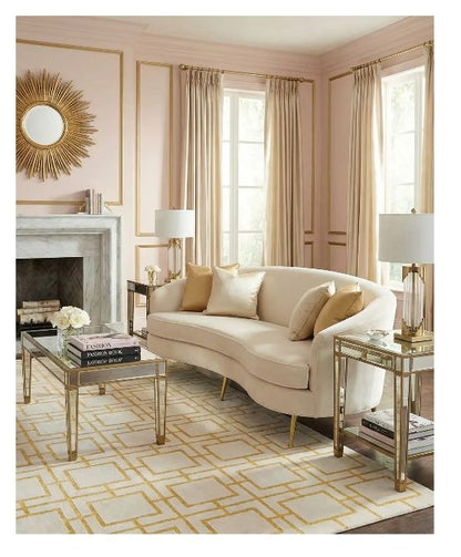 Glam White & Gold Rug — 10' × 14'