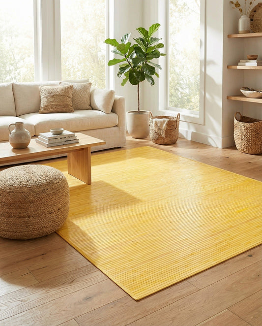 5' x 8' Yellow Bamboo Area Rug