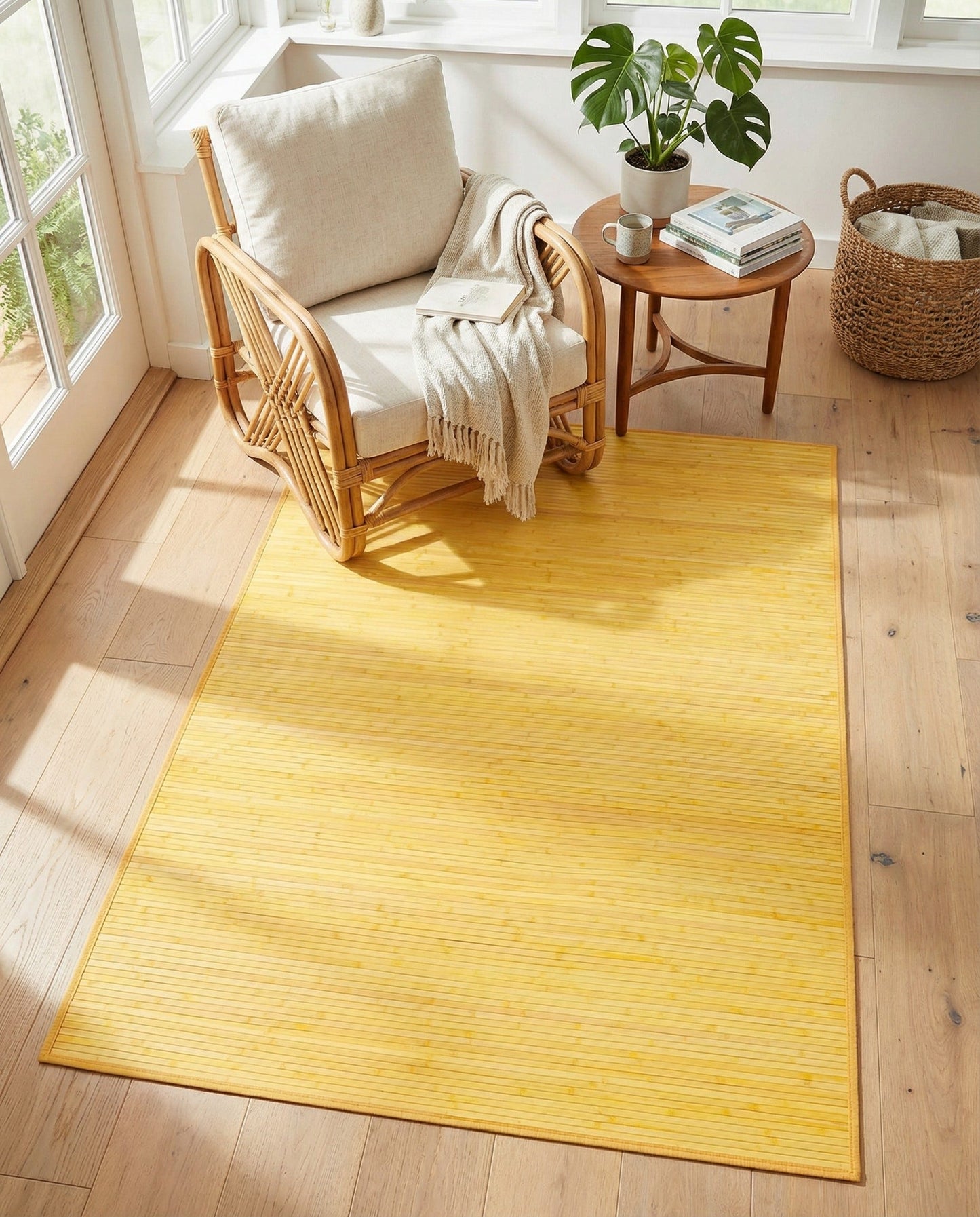 5' x 8' Yellow Bamboo Area Rug