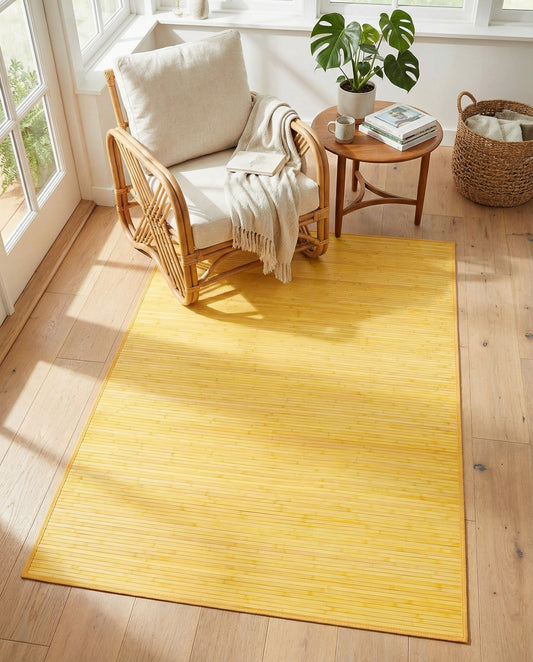 5' x 8' Yellow Bamboo Area Rug