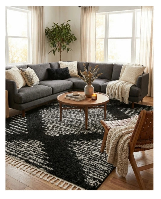 8’ x 10’ Black & White area rug