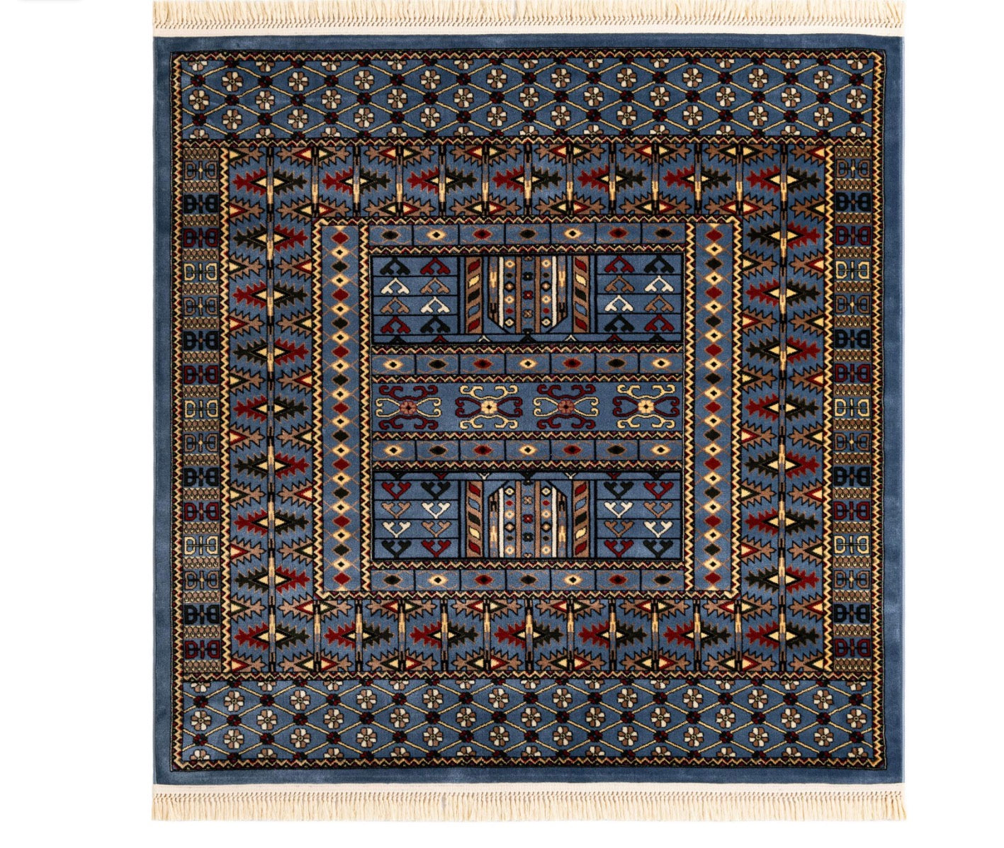 6' x 6' Blue Afghan Area Rug