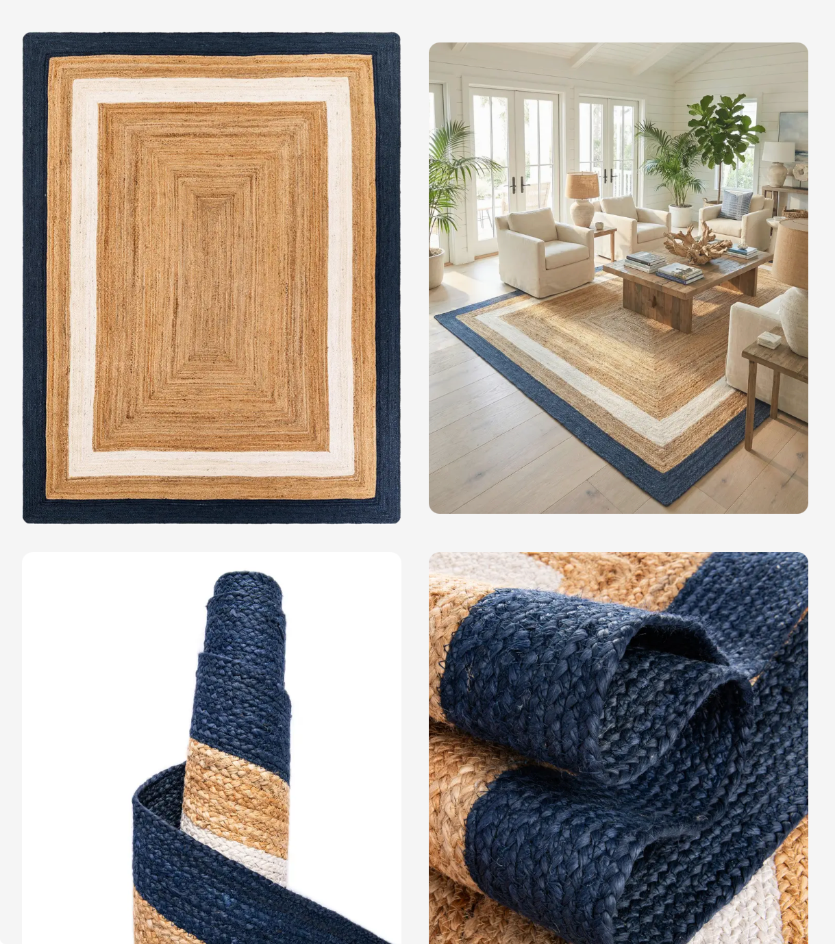 9’ x 12’ Navy Blue Hand Braided